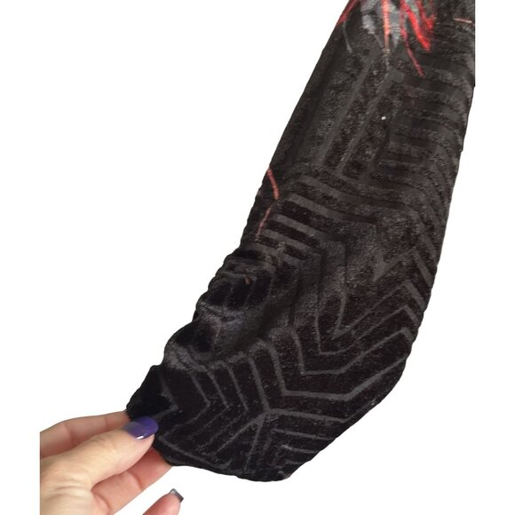 Avenue Womens 18/20 Black Red Floral Velvet Burnout Tunic Top PlusSize Fairygoth - Picture 4 of 7